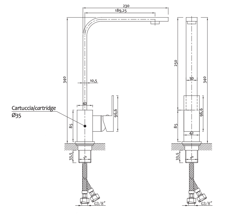 Miscelatore cucina QUADRO