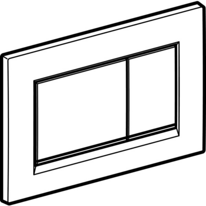 Placca Sigma 30 bianco/cromo/bianco per cassetta WC