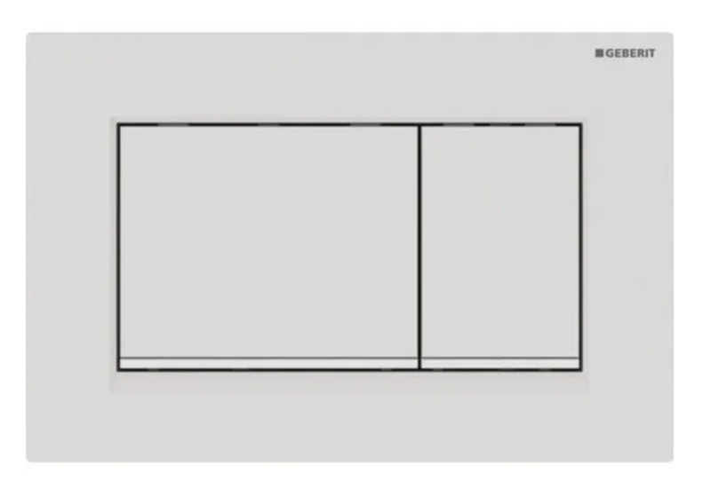 Placca Sigma 30 bianco/cromo/bianco per cassetta WC