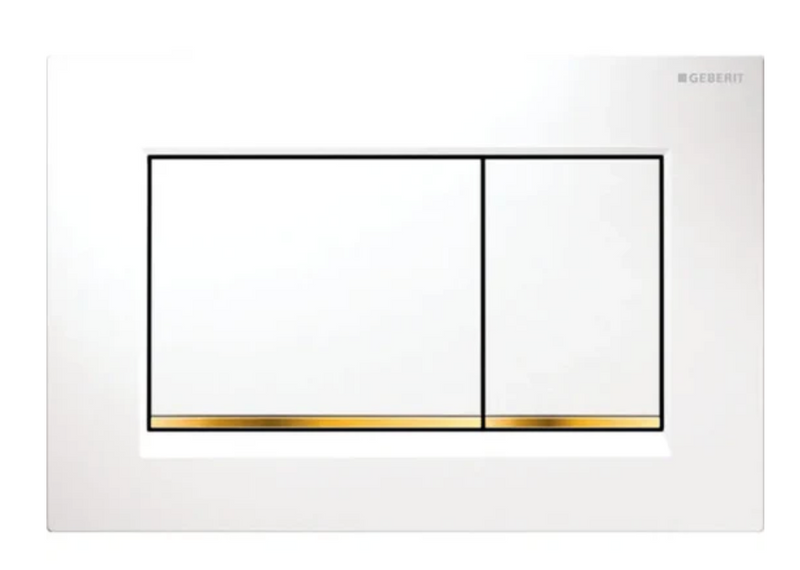 Placca Sigma 30 bianco/cromo/bianco per cassetta WC