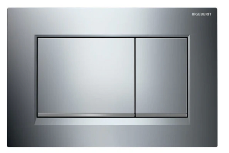 Placca Sigma 30 bianco/cromo/bianco per cassetta WC