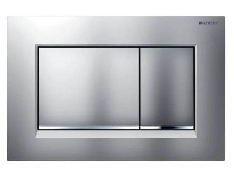 Placca Sigma 30 bianco/cromo/bianco per cassetta WC