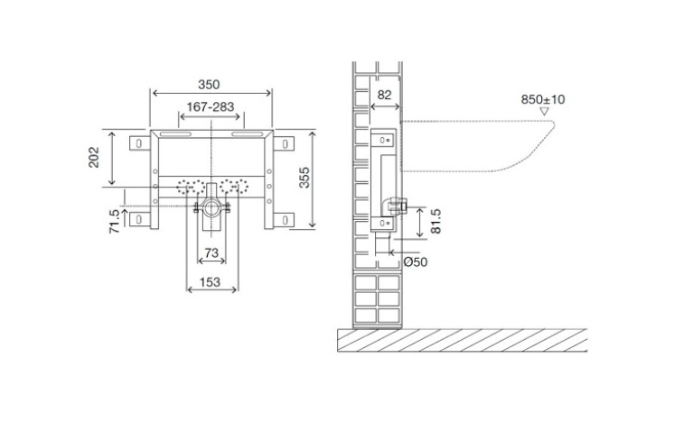 Struttura per lavabo da incasso SIMFLEX